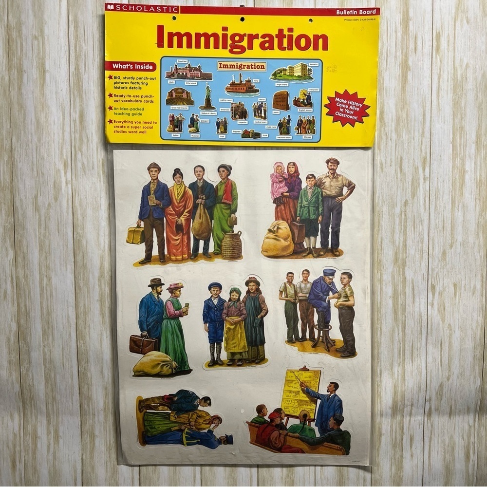 Vintage Large Educational Immigration Bulletin Board Set -New